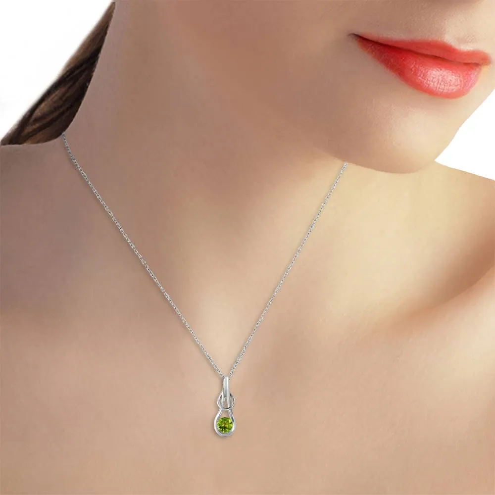 0.65 Carat 14K Solid White Gold Inevitable Journey Peridot Necklace