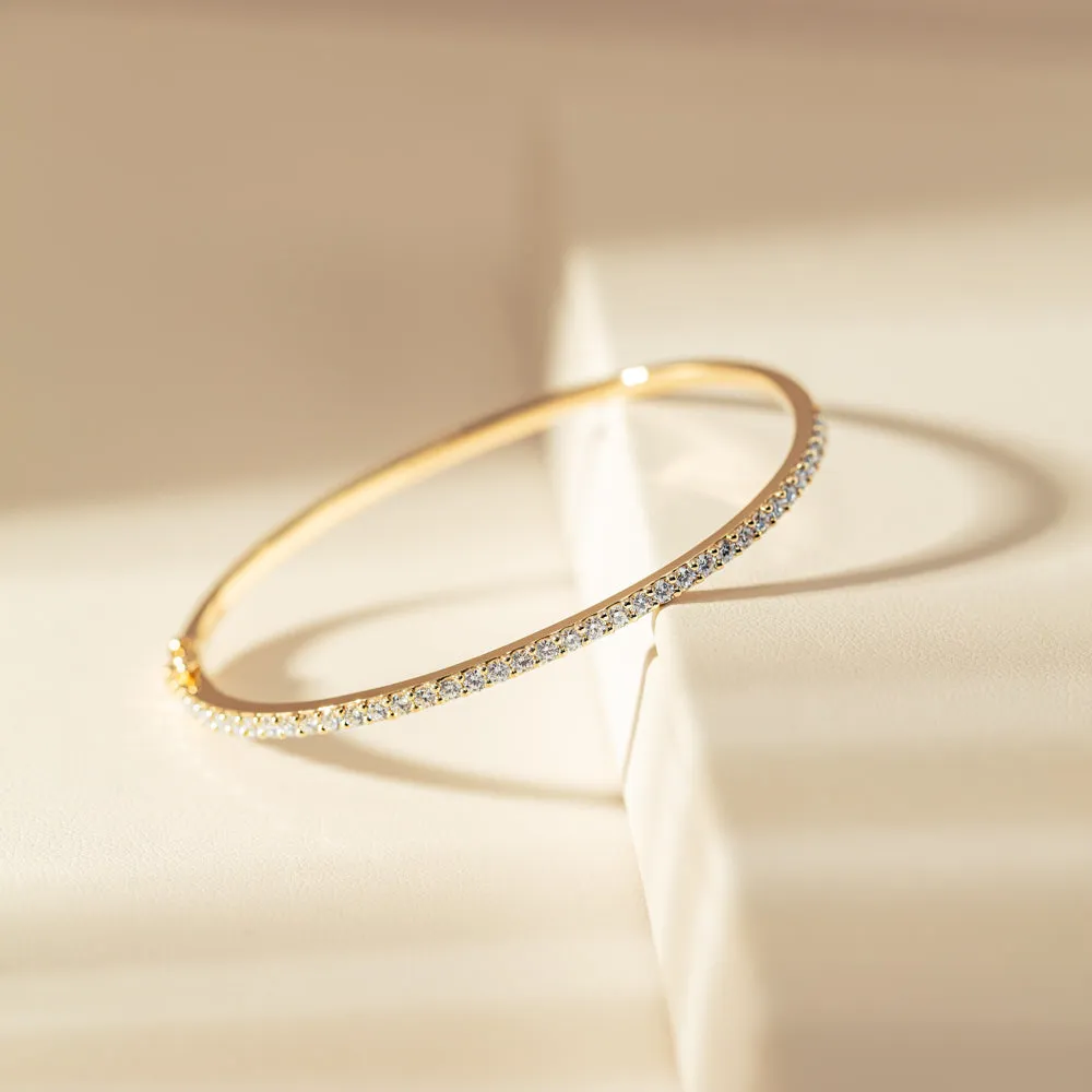 14ct Yellow Gold 1.52ct Diamond Luna Bangle