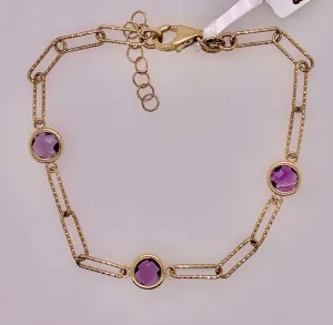 14K Amethyst Bracelet