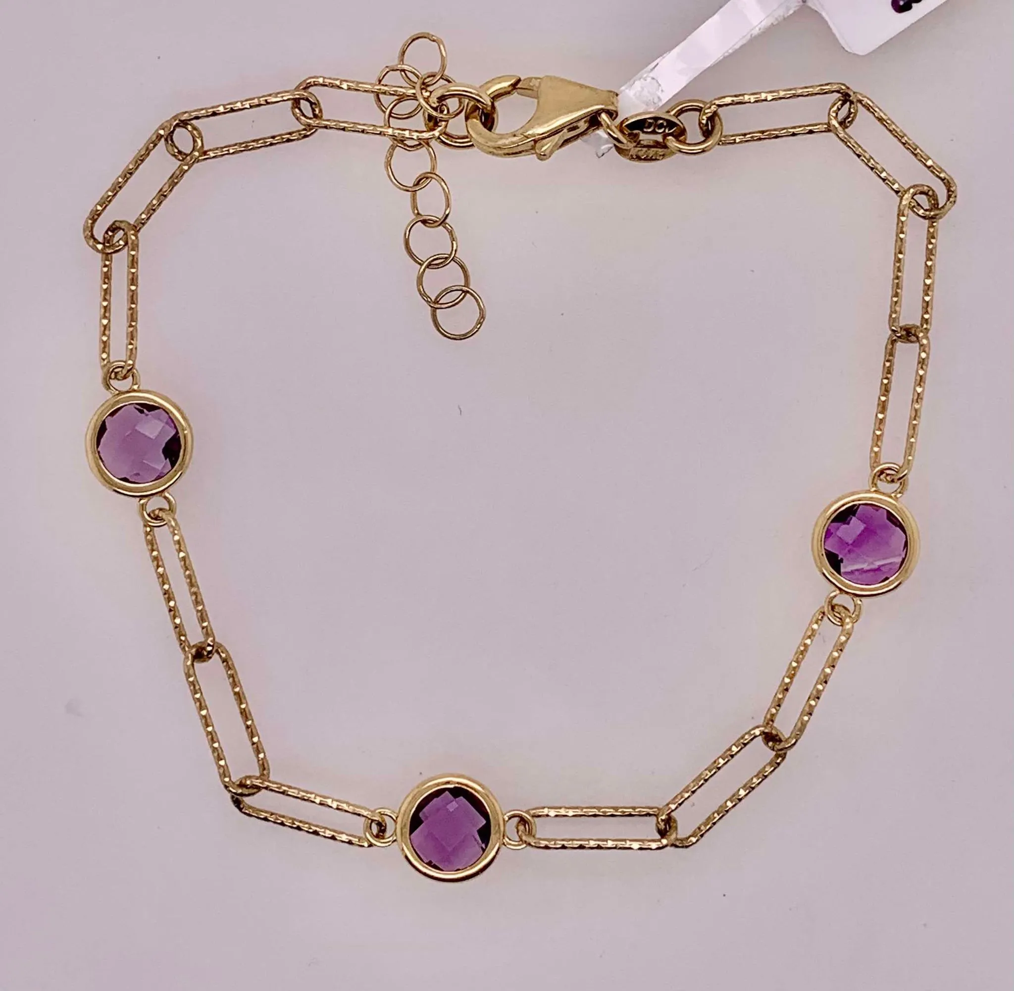 14K Amethyst Bracelet