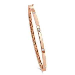 14K Gold & Diamond Bangle - 0.185ct