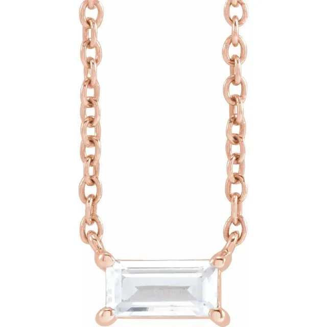 14K Rose Gold 1/3 CT Lab-Grown Diamond 16-18" Necklace