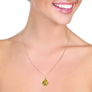 14K Solid Rose Gold Citrine Necklace Gemstone