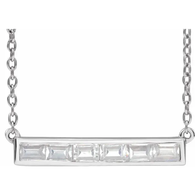 14K White Gold 3/8 CTW Lab-Grown Diamond 16-18" Necklace