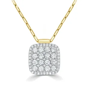 14K Yellow & White Natural Diamond 18 inch Necklace