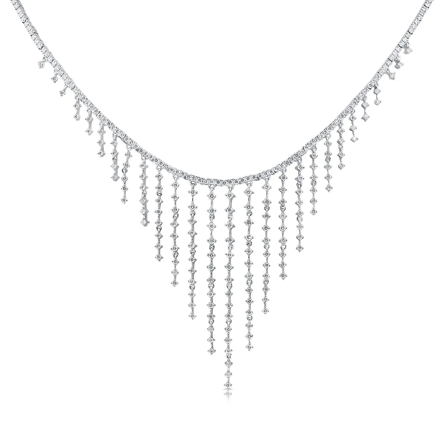 14K Yellow Gold Dripping Diamond Necklace