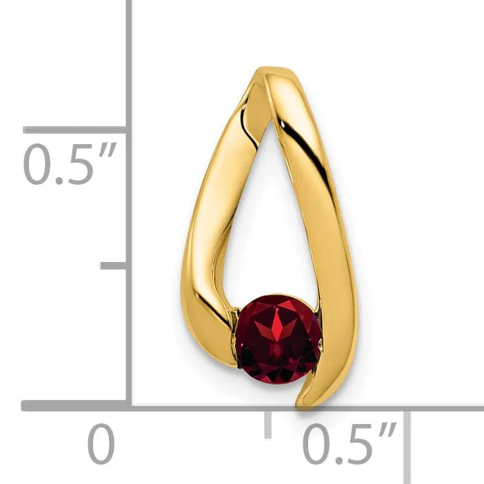 14k Yellow Gold Garnet Pendant