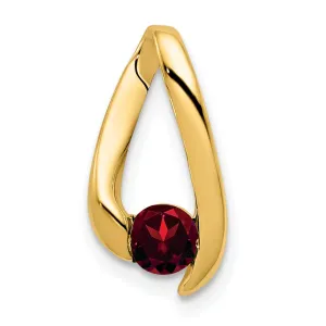 14k Yellow Gold Garnet Pendant