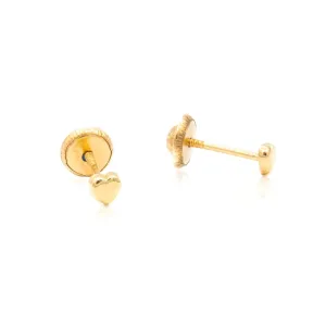 14k Yellow Gold Mini Heart Post Earrings