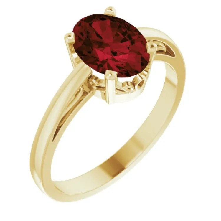 14K Yellow Natural Mozambique Garnet Ring