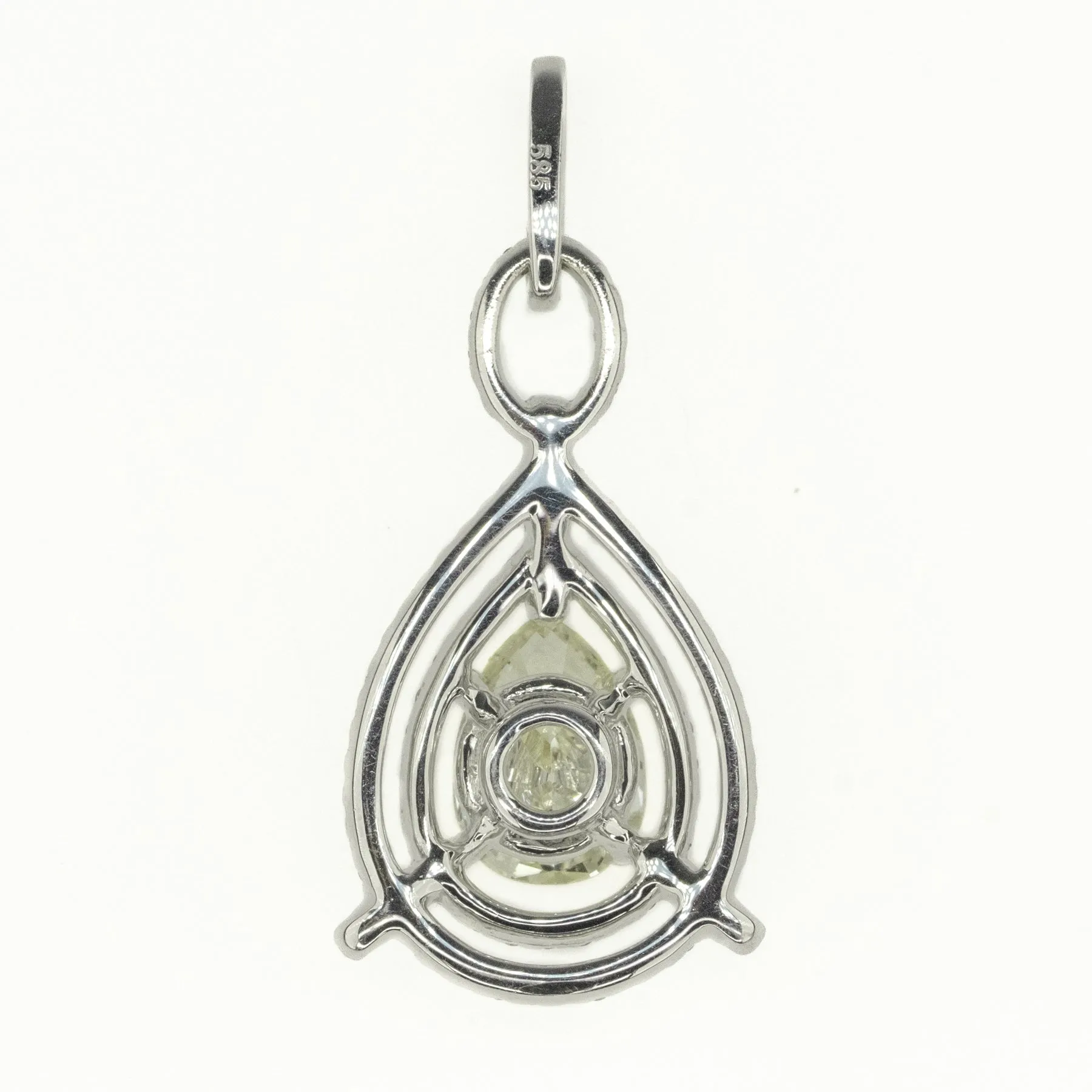 1.65ctw Pear Diamond Pendant on 18" Necklace in 14K White Gold