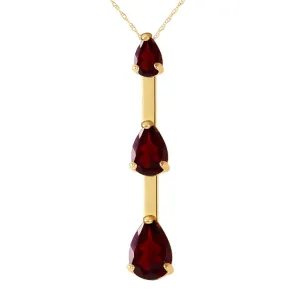 1.71 Carat 14K Solid Yellow Gold Necklace Natural Garnet