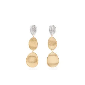 18K Gold Lunaria Diamond Three Drop Earrings