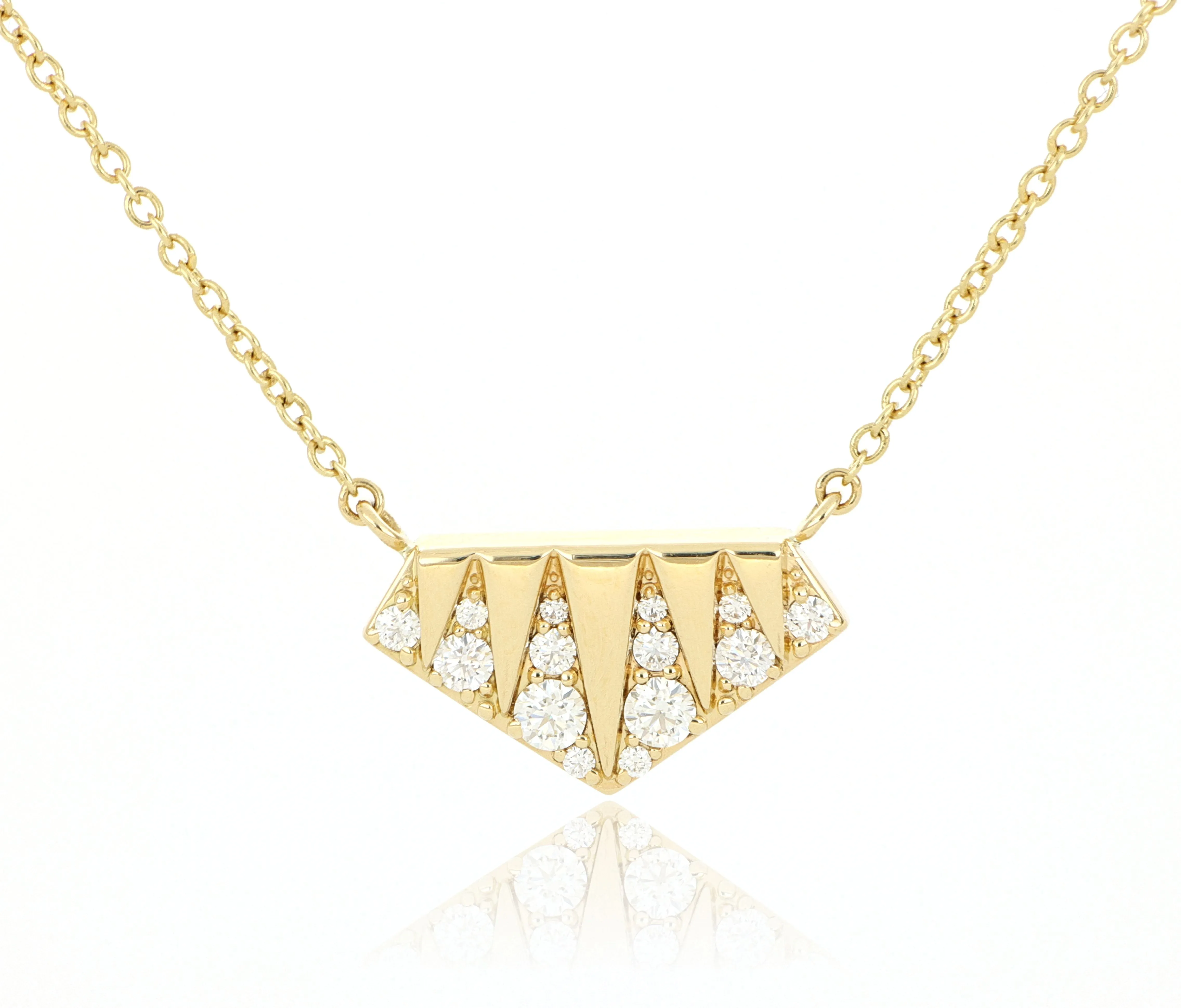 18k Yellow Gold Diamond Triplicity Necklace