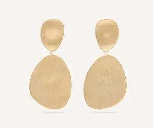 18K Yellow Gold Double Drop Earrings, Large