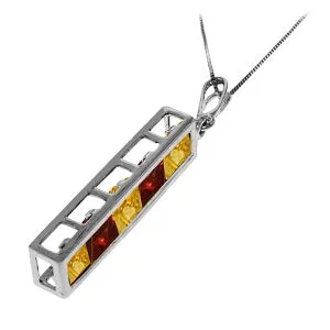 2.25 Carat 14K Solid White Gold Darkest Hour Citrine Garnet Necklace