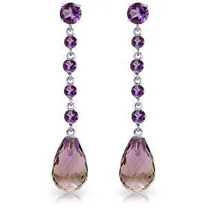 23 Carat 14K Solid White Gold Turn Onthe Light Amethyst Earrings