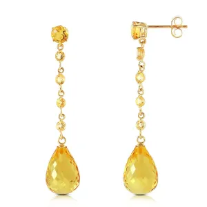 23 Carat 14K Solid Yellow Gold New View Citrine Earrings