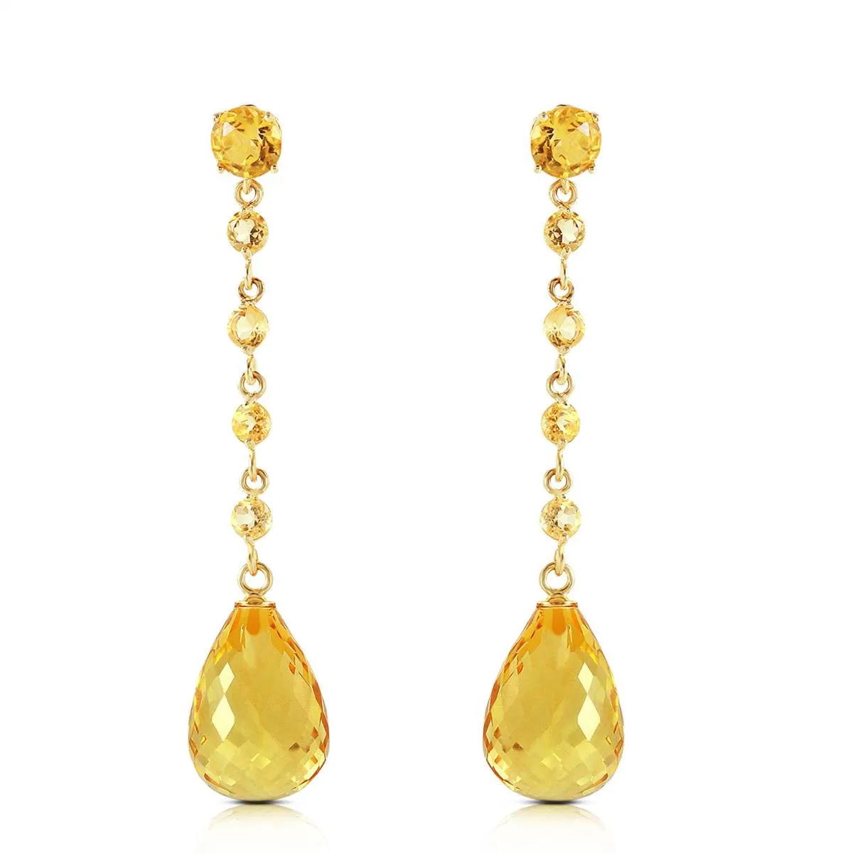 23 Carat 14K Solid Yellow Gold New View Citrine Earrings