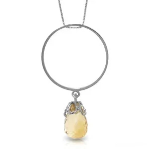 3 Carat 14K Solid White Gold Heart Made Sweet Citrine Necklace