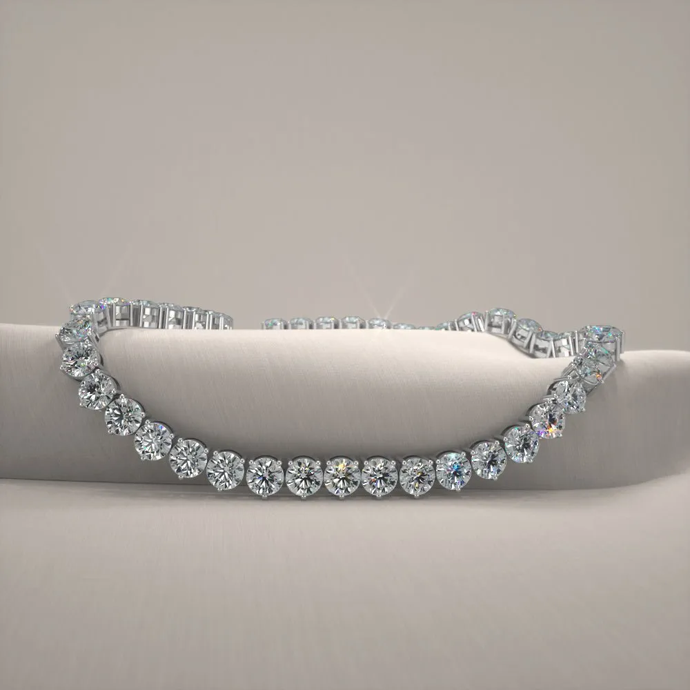 3 Prong Riviera Lab-Grown Diamond Necklace with 28.05 ct.(finished) 4.4mm