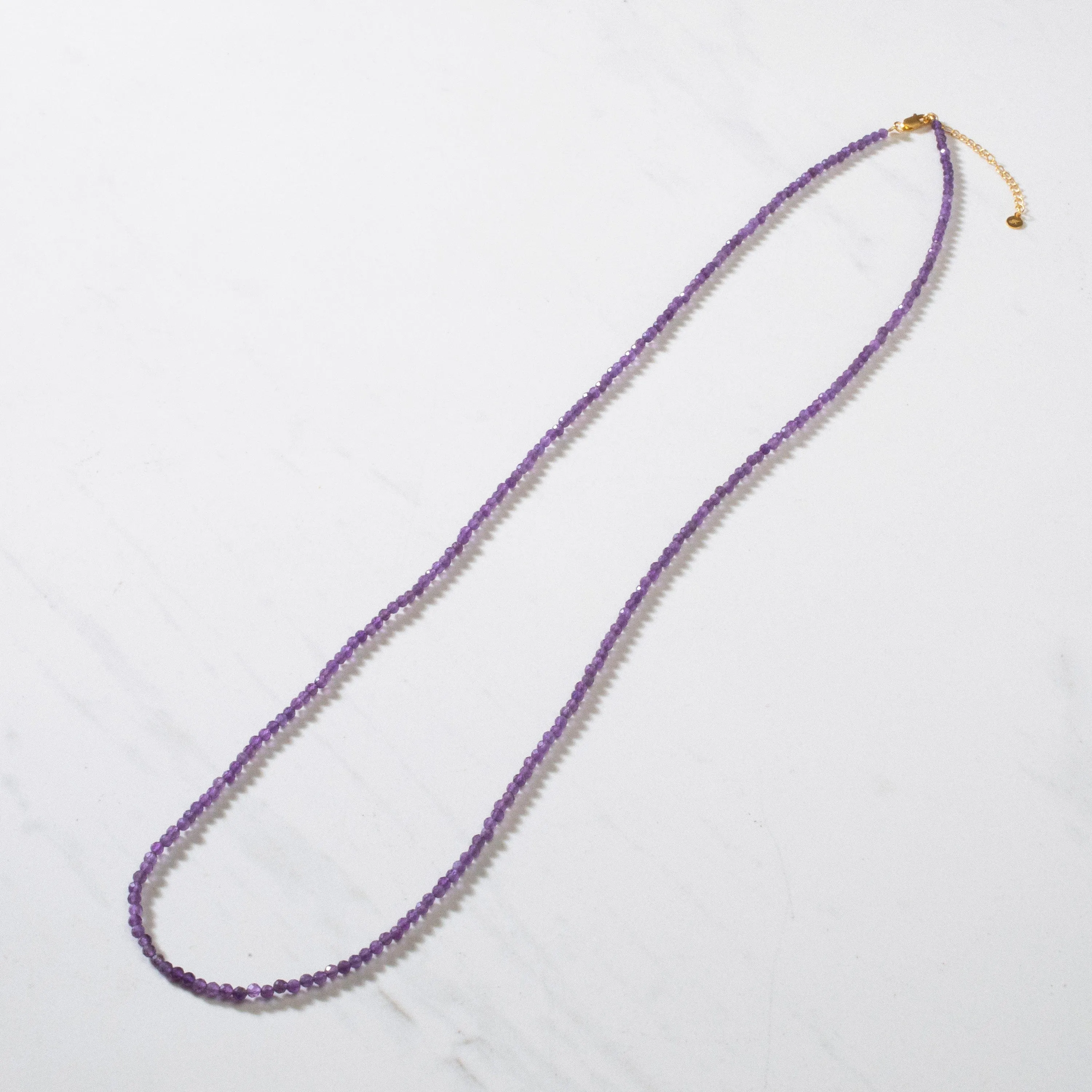 3mm Amethyst Faceted 31" Necklace / Multi Wrap Bracelet