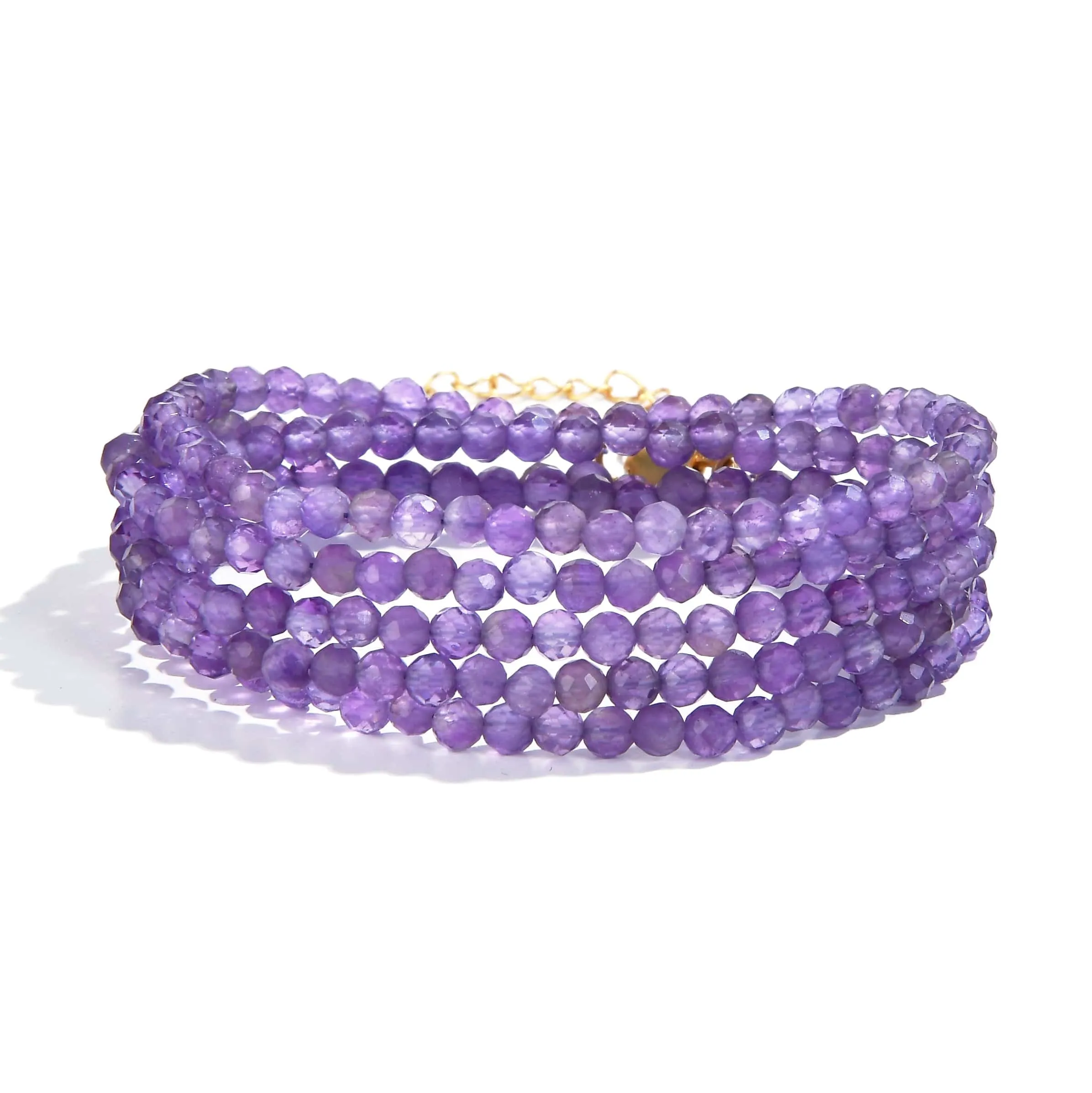 3mm Amethyst Faceted 31" Necklace / Multi Wrap Bracelet