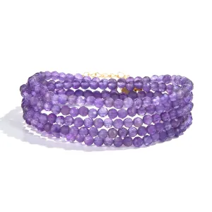 3mm Amethyst Faceted 31" Necklace / Multi Wrap Bracelet