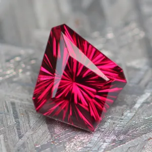 4.3 Carat Fantasy Cut Rhodolite Garnet - Custom Kite