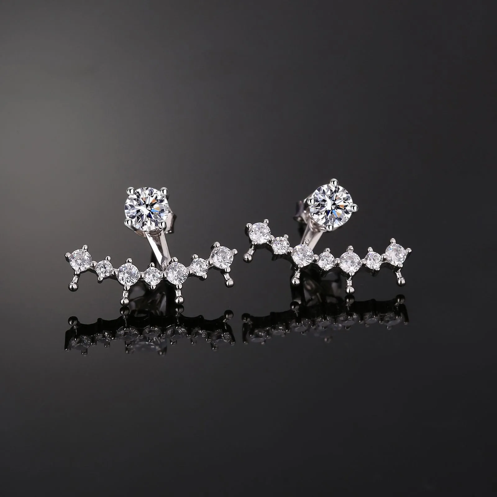 925 Sterling Silver Starship Fashion Moissanite Earrings