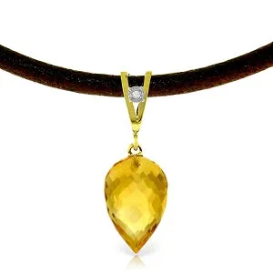 9.51 Carat 14K Solid Yellow Gold Savoire Faire Citrine Necklace