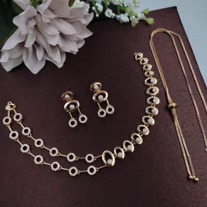 Aamrapali Gold Plated Austrian Stone Necklace Set