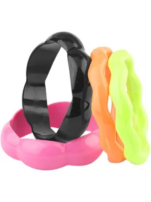 Adult Neon 80's Style Deluxe Bangle Bracelets