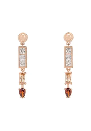 Amalfi Baguette Drop Earrings Rosegold