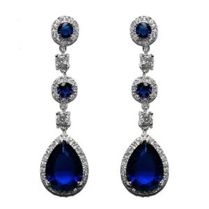 Amberly Sapphire Chandelier Earrings | 57mm