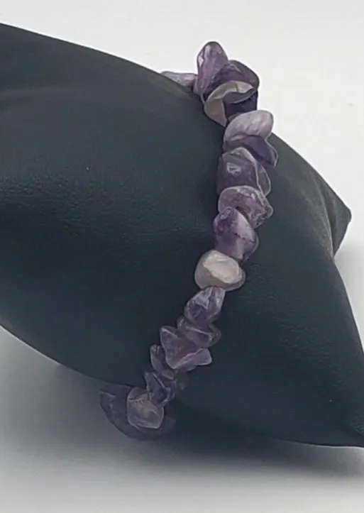 Amethyst and Hematite Beaded Bracelet