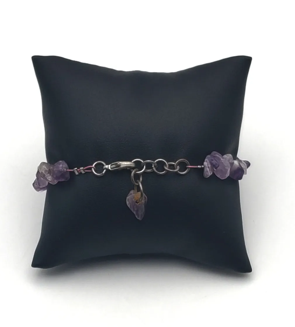 Amethyst and Hematite Beaded Bracelet