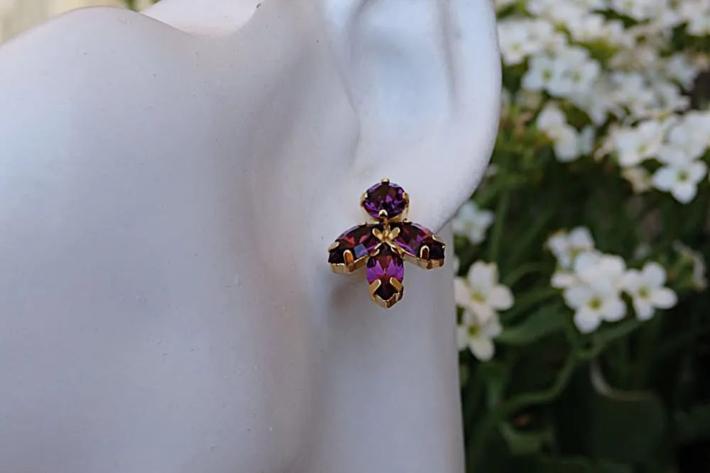 Amethyst Cluster Earrings