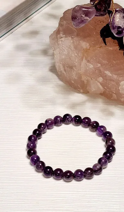 Amethyst Crystal Bracelet 8mm Beads