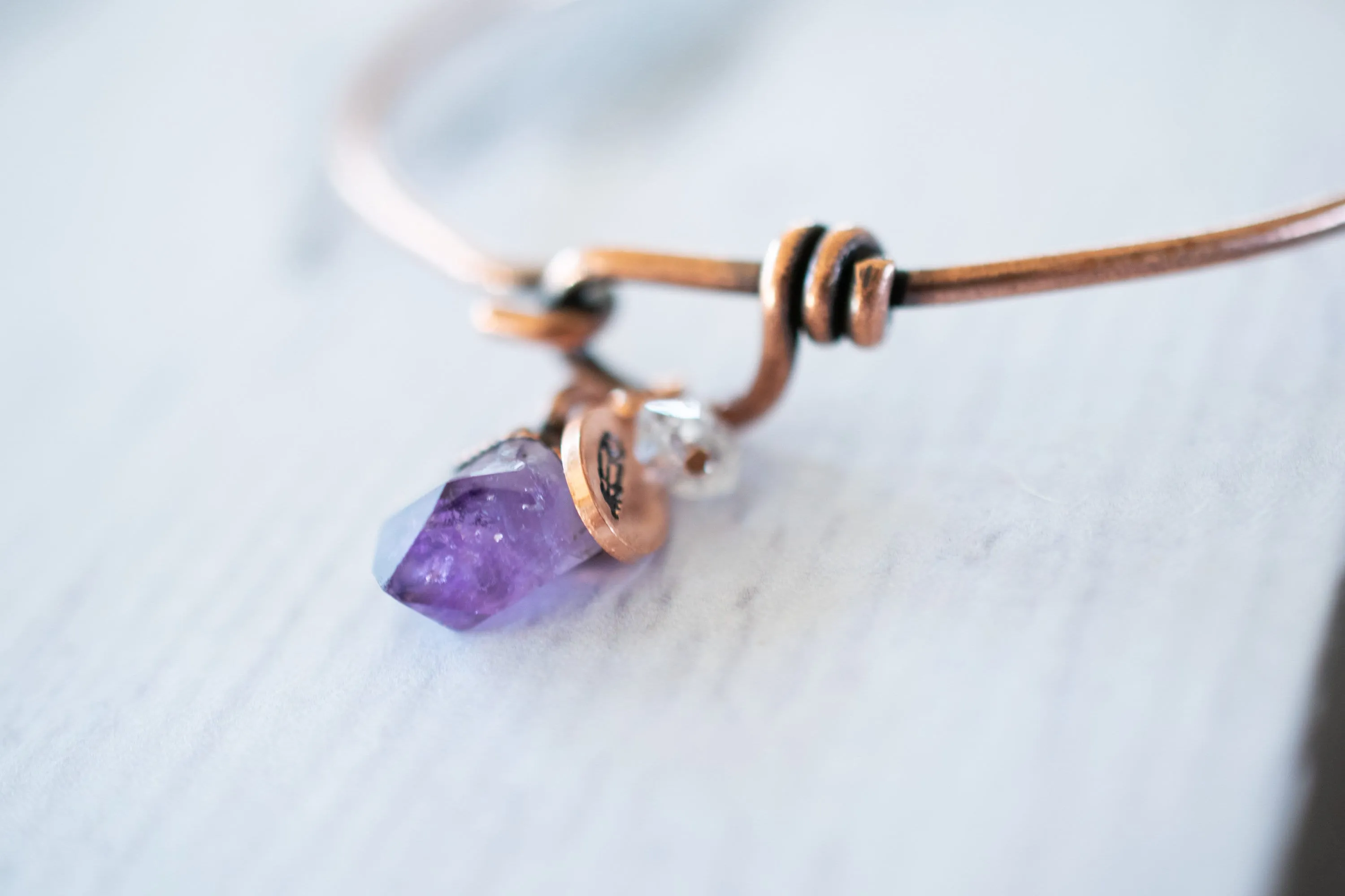 Amethyst crystal bracelet | Amethyst crystal bangle