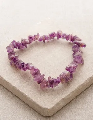 Amethyst Gemstone Chip Power Bracelet