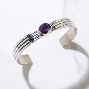 Amethyst Navajo USA Native American Made 925 Sterling Silver Cuff