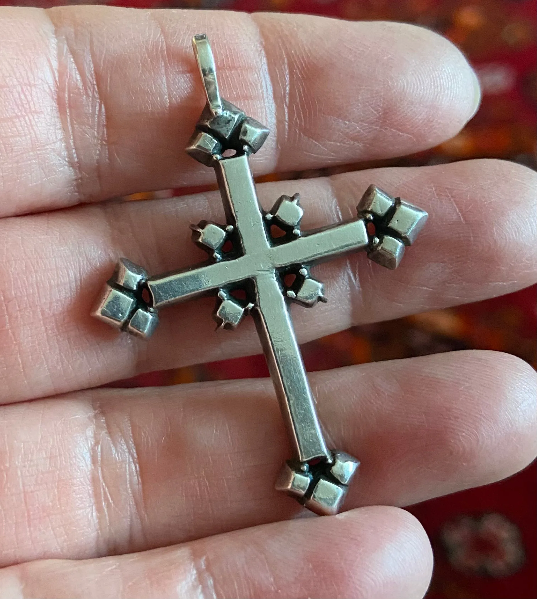 Antique Georgian Iberian Foiled Garnet Cross