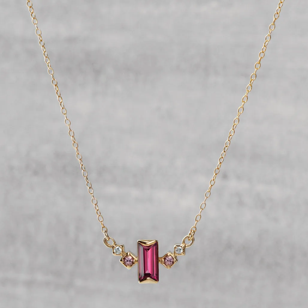 Apex Necklace - Rhodolite garnet, pink sapphires & diamonds