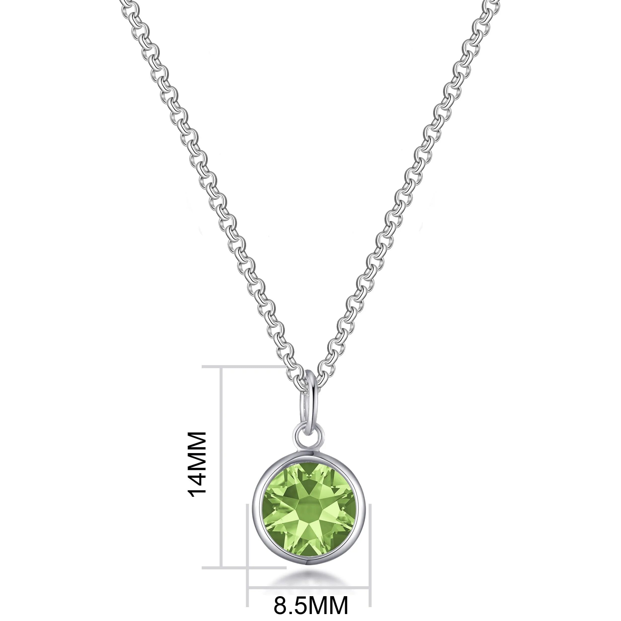 August (Peridot) Birthstone Necklace Created with Zircondia® Crystals