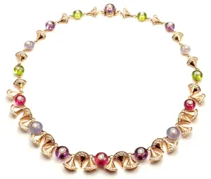 Authentic Bvlgari Bulgari Diva Dream Diamond Amethyst Rubellite Peridot Necklace