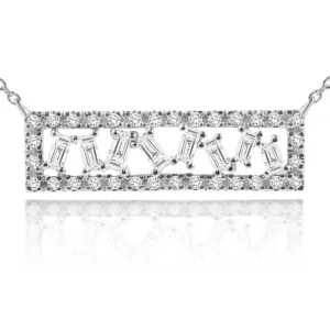 Baguette Diamond Bar Necklace