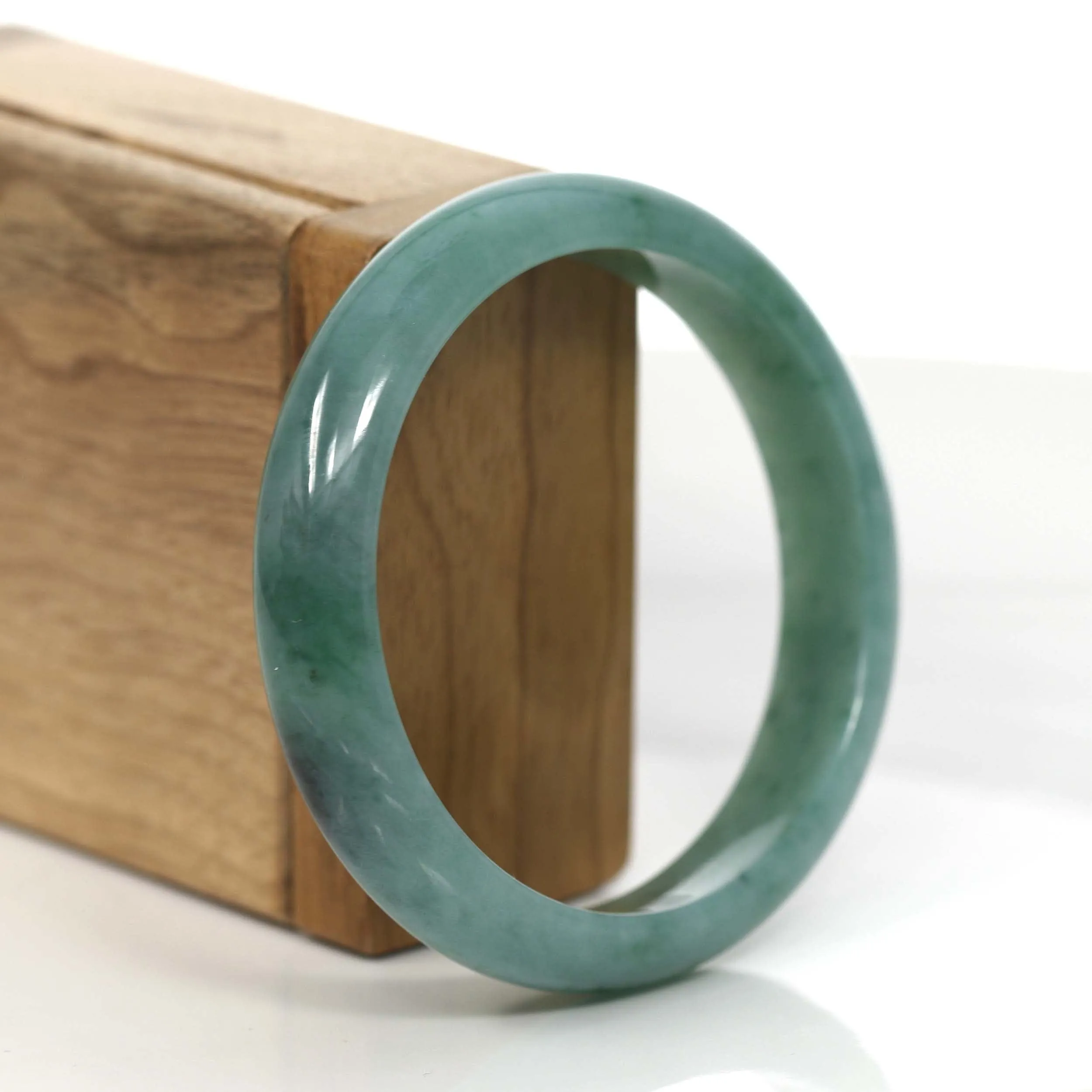 Baikalla Blue Green Classic Real Jadeite Jade Bangle Bracelet (59.08mm) #894