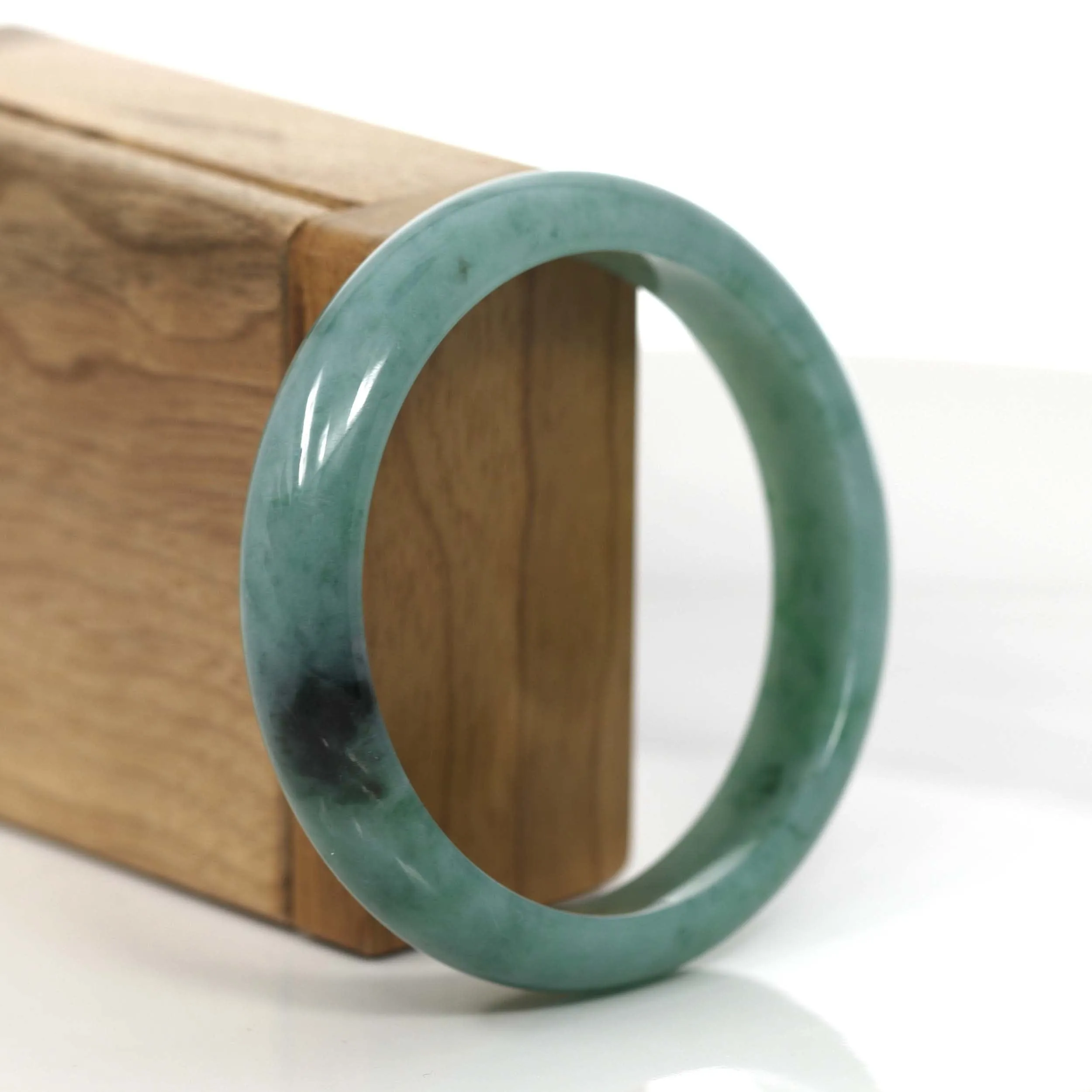 Baikalla Blue Green Classic Real Jadeite Jade Bangle Bracelet (59.08mm) #894