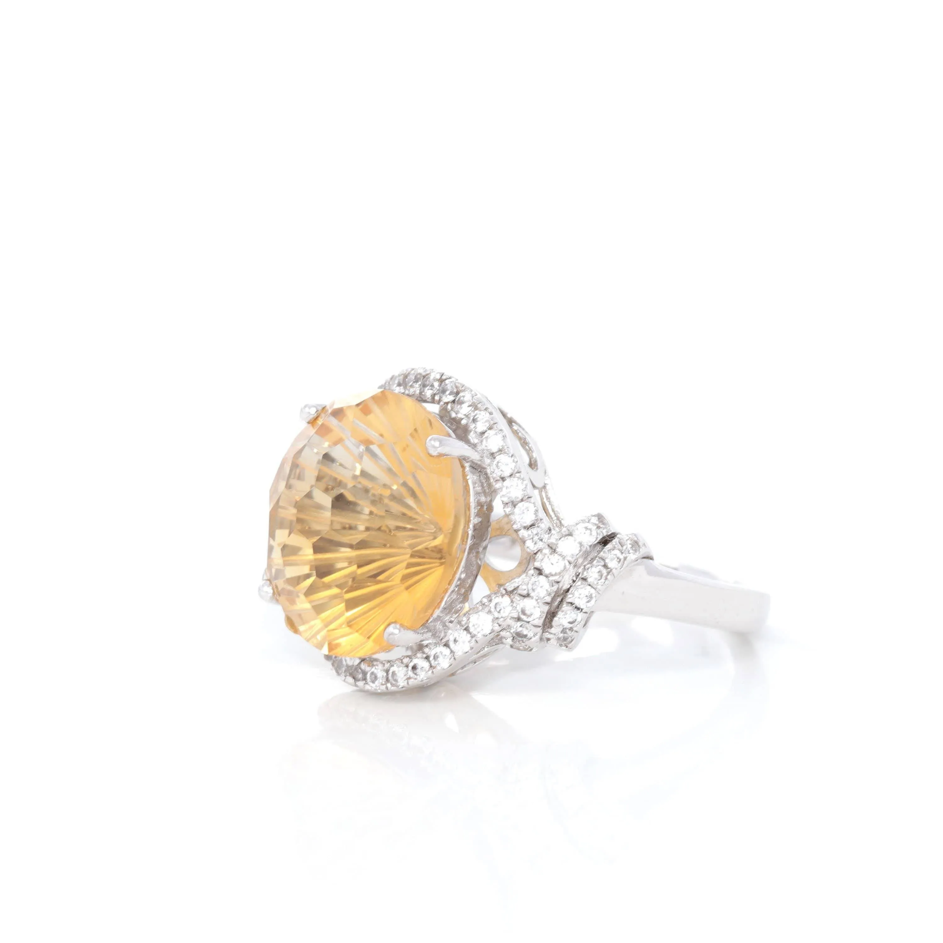 Baikalla™ Sterling Silver Natural Citrine 4 Prong Set Ring